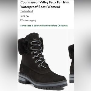 Timberland Courmayeur Valley 6in WP Warmlined Boot. Black Nubuck.